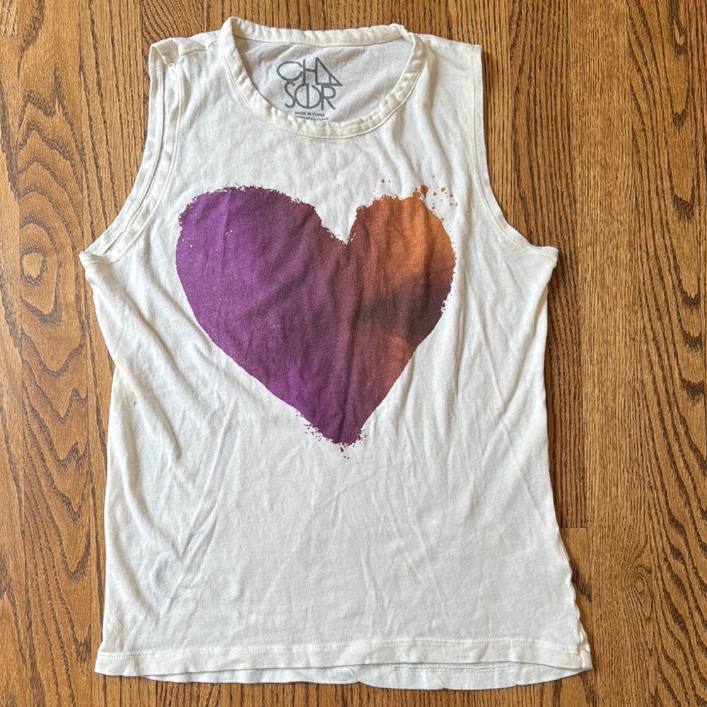 Chaser Cream Graphic Muscle Tee